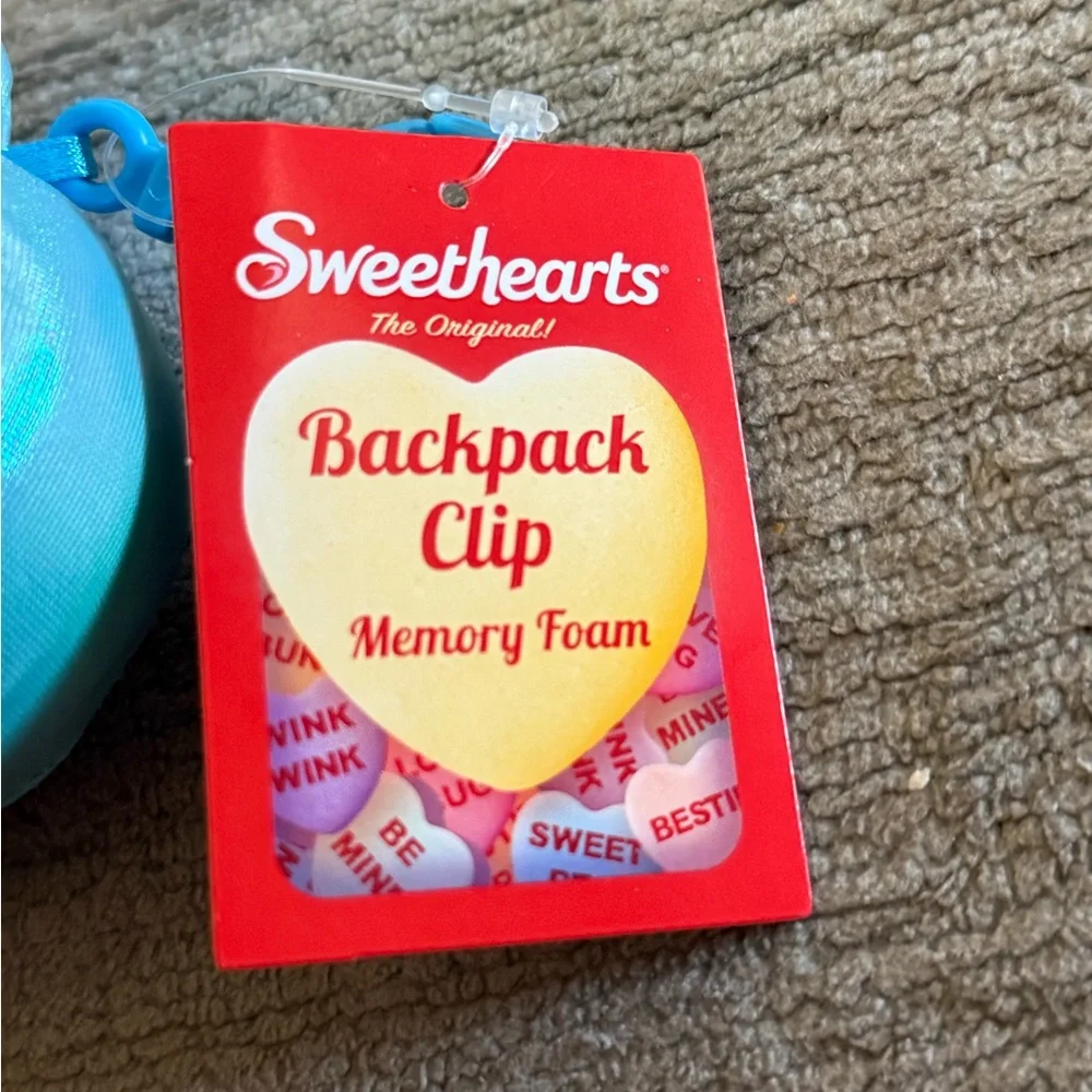 Sweetheart Heart Backpack Clip Memory Foam.Yellow/Pink/Blue/Purple (price per 2)